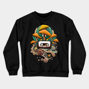 tape psychedelic mushrooms music Crewneck Sweatshirt